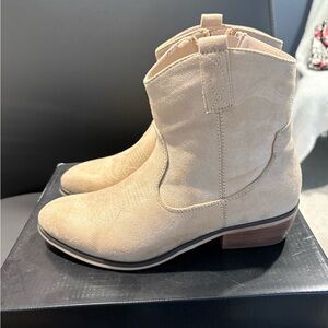Tan Faux Suede Ankle Boots